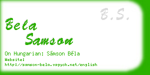 bela samson business card